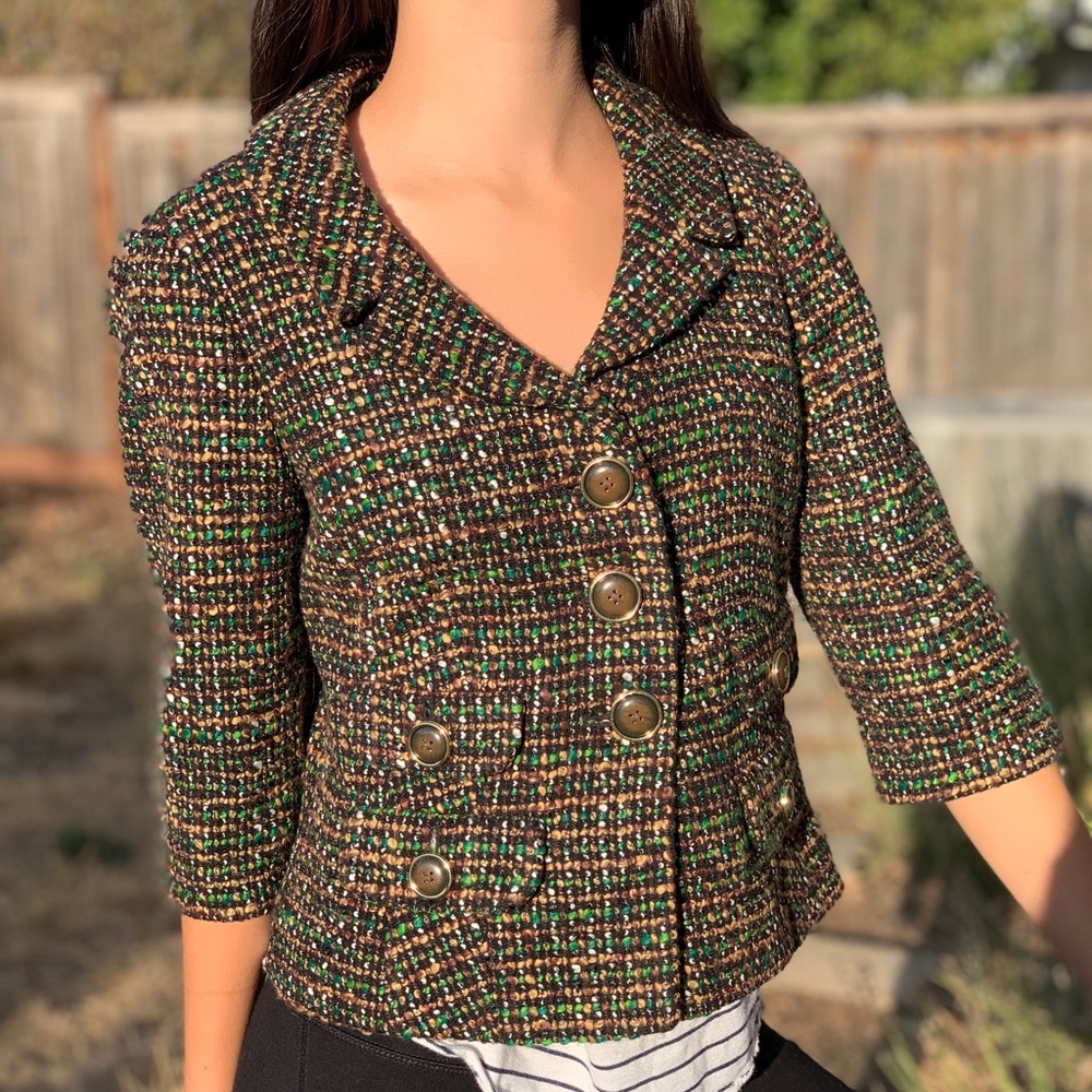 Ann Taylor LOFT Cropped Tweed Jacket